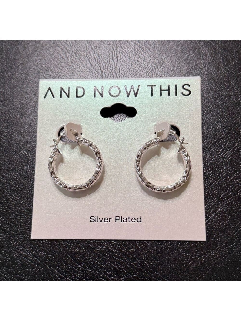 And Now This Silver Plated Hoop Earrings New